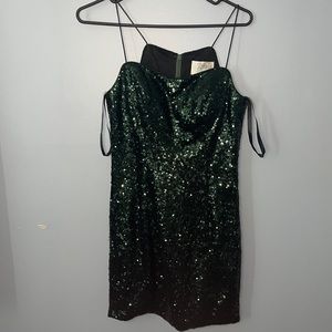Green Spagetti Strap Homecoming Dress
